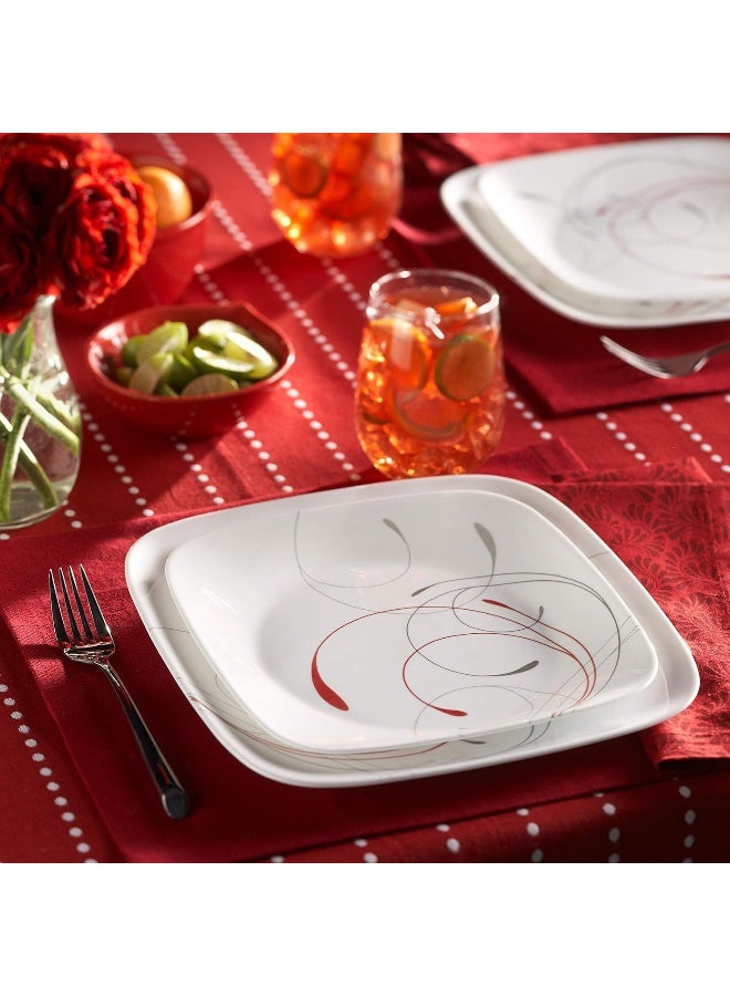 Corelle Vitrelle Splendor Dinnerware Set 18 pcs White Red - Image 5