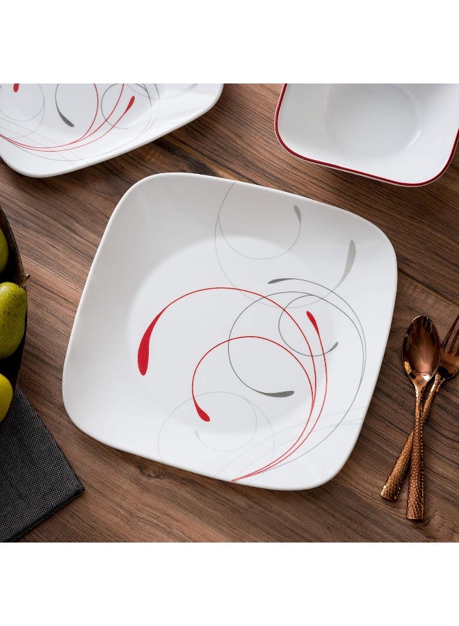 Corelle Vitrelle Splendor Dinnerware Set 18 pcs White Red - Image 3