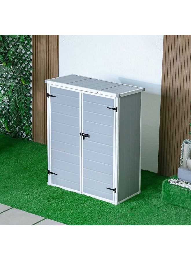 DANUBE HOME Ultra Strong Garden Storage Shed - 143x63x168 cm, Durable Polypropylene, Ideal for Outdoor Accessories & Garden Utilities - Image 1