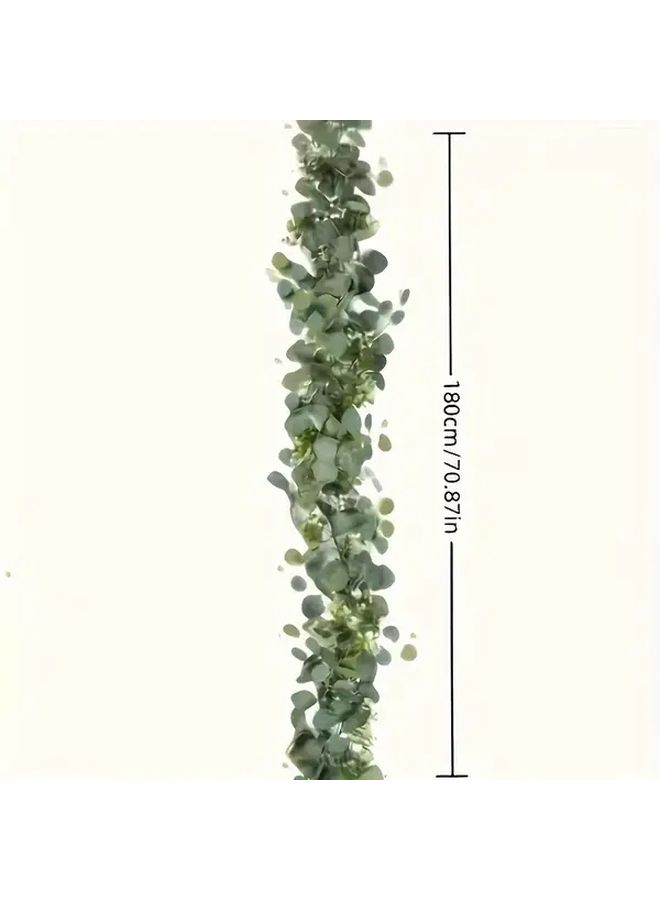 10 Pack Art Deco Style Plastic Eucalyptus Garland Swags 5.9 Ft Artificial Greenery Vines for Wedding Engagement Seasonal Home Event Decor Versatile Flower Theme Holiday Use No Power Needed - Image 3