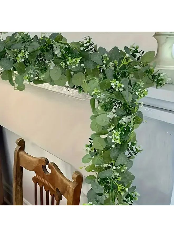 10 Pack Art Deco Style Plastic Eucalyptus Garland Swags 5.9 Ft Artificial Greenery Vines for Wedding Engagement Seasonal Home Event Decor Versatile Flower Theme Holiday Use No Power Needed - Image 5