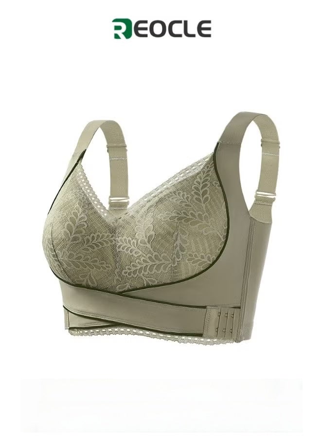 ريوكل حمالات صدر نسائية من الدانتيل متقاطعة من الأمام، حمالة صدر لاسلكية بدون درزات، حمالة صدر مريحة لتصحيح وضعية الجسم، حمالة صدر رياضية لليوجا - Image 1