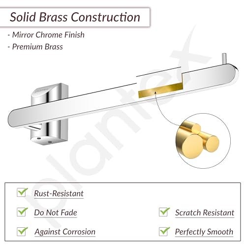 Plantex Smero Pure Brass Hand Towel Hanger/Towel Holder for Washbasin/Napkin Hanger for Wash Basin/Bathroom Accessories (Chrome Finish) Superb - Image 2