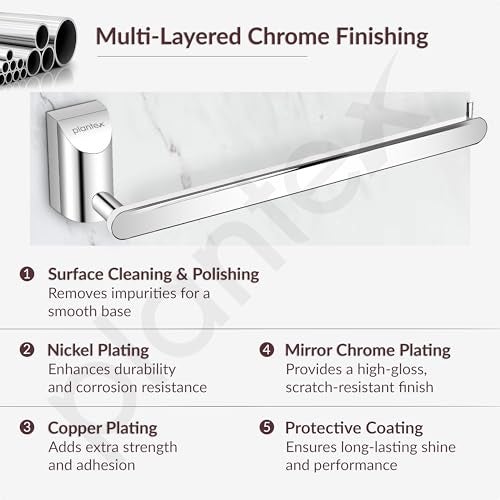 Plantex Smero Pure Brass Hand Towel Hanger/Towel Holder for Washbasin/Napkin Hanger for Wash Basin/Bathroom Accessories (Chrome Finish) Superb - Image 4