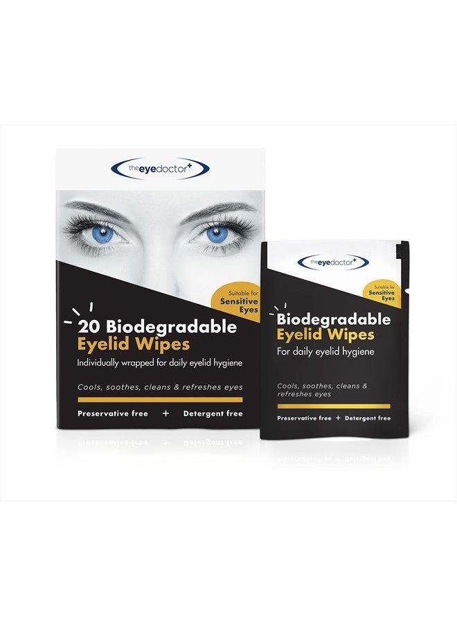 The Eye Doctor Eyelid Wipes – 80 x Single use Eyelid Wipes – Suitable for Sensitive Eyes, Dry Eyes, Blepharitis & MGD - Detergent and Preservative Free Eye Wipes  - Image 1