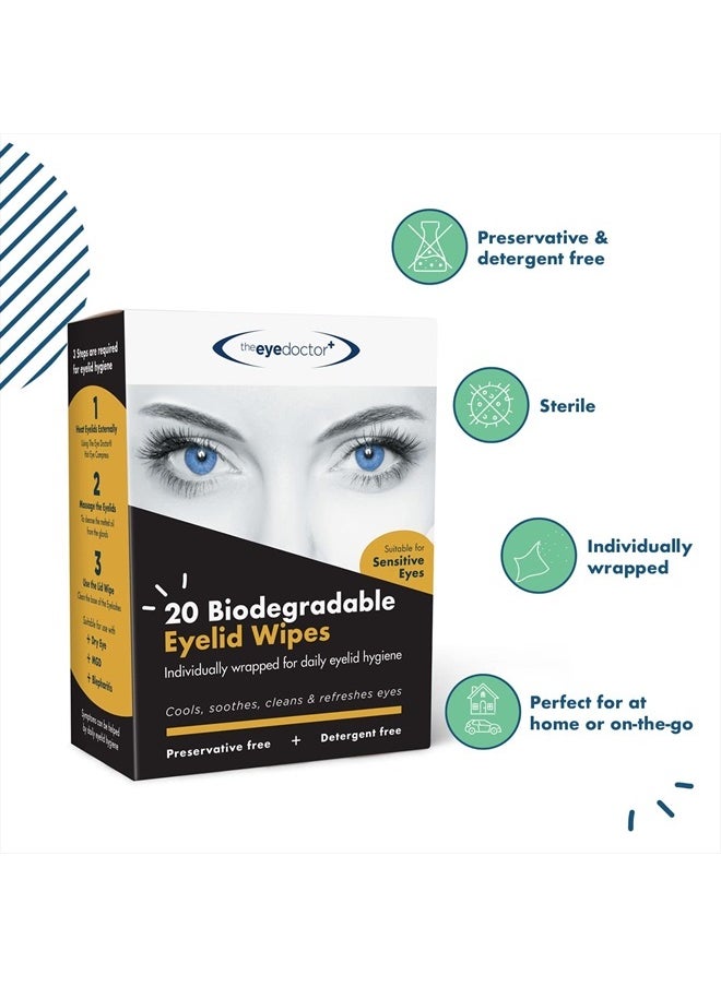 The Eye Doctor Eyelid Wipes – 80 x Single use Eyelid Wipes – Suitable for Sensitive Eyes, Dry Eyes, Blepharitis & MGD - Detergent and Preservative Free Eye Wipes  - Image 2