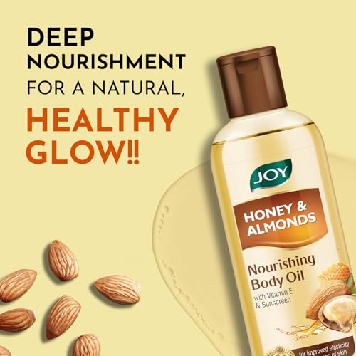 Joy Honey & Almonds Body Oil – After-Bath Daily-Use Badam Massage Oil with Vitamin E & Sunscreen | Full-Body Relaxation, Dry-Skin & Winter Moisture | 200 ml - Image 3