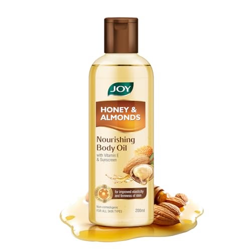 Joy Honey & Almonds Body Oil – After-Bath Daily-Use Badam Massage Oil with Vitamin E & Sunscreen | Full-Body Relaxation, Dry-Skin & Winter Moisture | 200 ml - Image 1