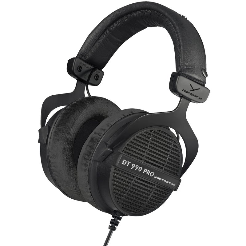 Beyer Dynamic beyerdynamic Dt 990 Pro Over-Ear Studio Monitor Headphones - Open-Back Stereo Construction, Wired (80 Ohm, Black (Limited Edition)) - Image 1