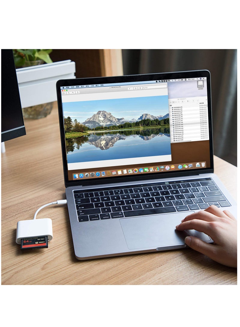 SOLARAE 3-in-1 USB-C CF/SD/TF Card Reader, Compact Flash Adapter with 3 Slots for Type-C Devices, Compatible with MacBook Pro/Air M1, iPad Pro, Android Galaxy S20/S21U, Supports Micro SD Cards. - Image 3
