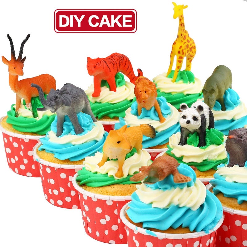 KarberDark Animal Toy, 64 Pack Mini Wild Jungle Realistic Plastic Animals Figure Toys Set, for Kids Boy Girl Party Favors Pinata Goodie Bag Stuffers Easter Egg Fillers Birthday Classroom Rewards Cupcake Toppers - Image 5
