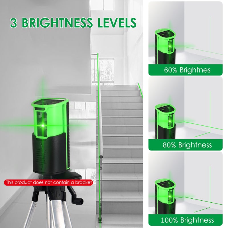 Self-leveling Level: 100Ft/30M 150° Selectable Lines High-brightness Green Chip - 2 Leveling Modes 3 Brightness Levels Dark Green Level for Home DIY Construction Projects Craftsmen - Image 5