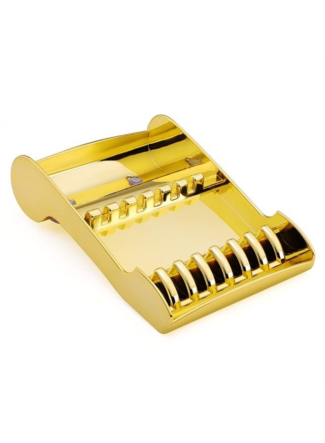 Segbeauty Hair Scissors Rack, Segbeauty Hair Salon Shear Holder for Stylist, Professional Barber Shop Scissors Organizer for Hairdressers, Golden Hair Cutting Scissors Storage Tray Available for 6 Scissors