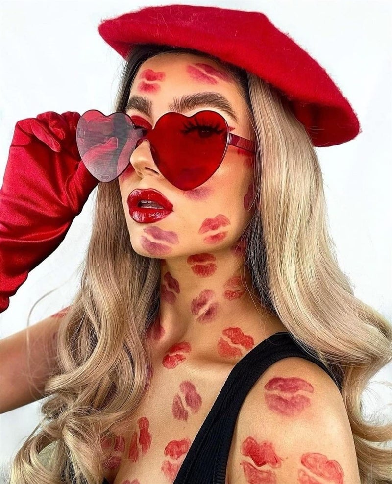GIFIORE Heart Sunglasses for Women Red Cute Fun Heart Shaped Sun Glasses Candy Color Shades Party Favors - Image 2