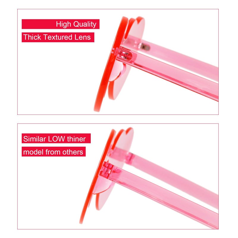 GIFIORE Heart Sunglasses for Women Red Cute Fun Heart Shaped Sun Glasses Candy Color Shades Party Favors - Image 4