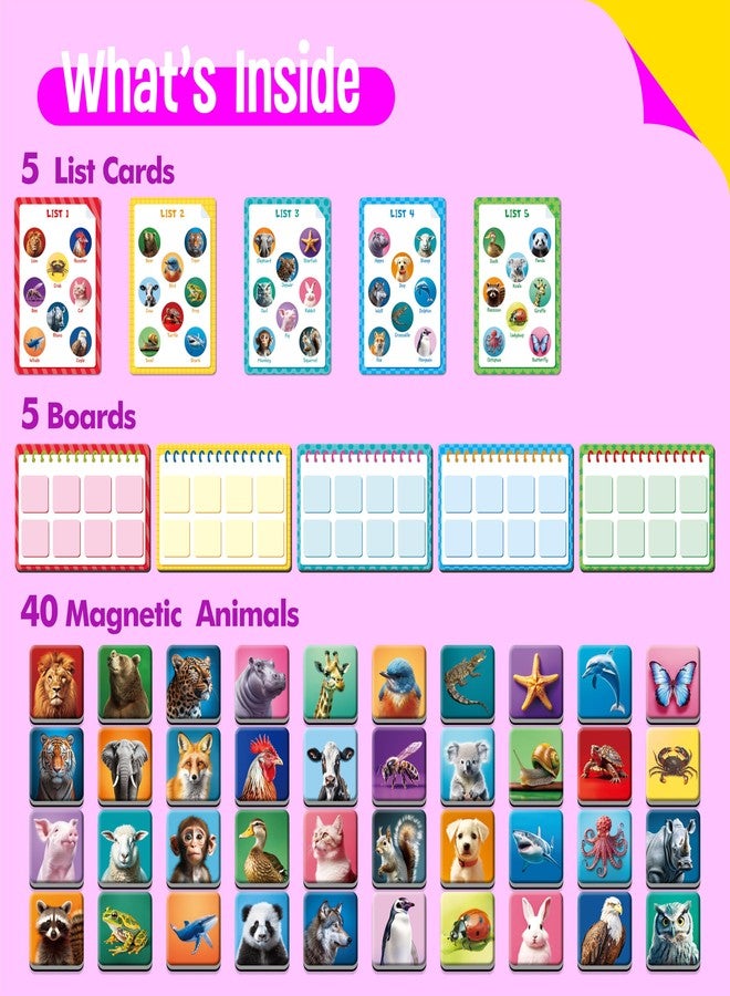 SpriteGru Magnetic Animal Matching Game, Funny Animals Learning Game, Race to Collect Your Lists Educational Toy for Boys & Girls at Home - Image 2