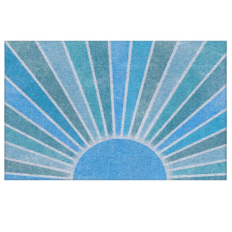 Supwhd Blue Boho Outdoor Door Mat Doormat, Blue Boho Welcome Door Mats Doormat Outdoor Indoor Entrance, Indoor Door Mats for Entryway, 17x30 - Image 1