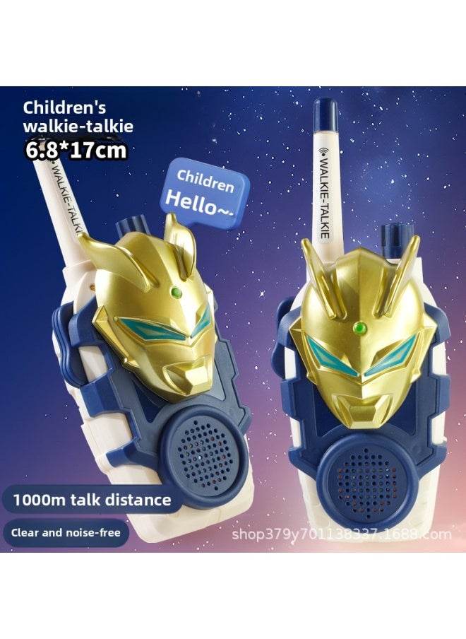 Generic - Selo Ultraman Men's Cool Walkie-talkie Outdoor Toy Parent-Child Interaction Birthday Gift-Color:[blue And Blue Pair] Gold Ultraman Zero Walkie Talkie-Specifications:Bring Your Own Batteries In Bags - Image 1