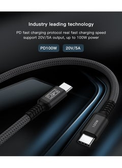 MMG USB C Braided Cable 100W, USB-C to USB-C 1 meter, USB C Charger Cable for iPhone 15, Mac Book Pro 2020, iPad Pro 2020, Switch, Samsung Galaxy all models, Pixel, Laptops and lot more  - Image 3