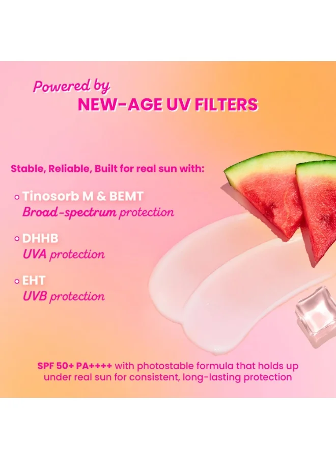 Dot & Key Dot & Key Watermelon Hyaluronic Cooling Sunscreen SPF 50 PA+++| for Oily, Normal & Combination Skin | UV + Blue Light Protection | Lightweight | No White Cast | Boosts Vitamin D Absorption | 50g