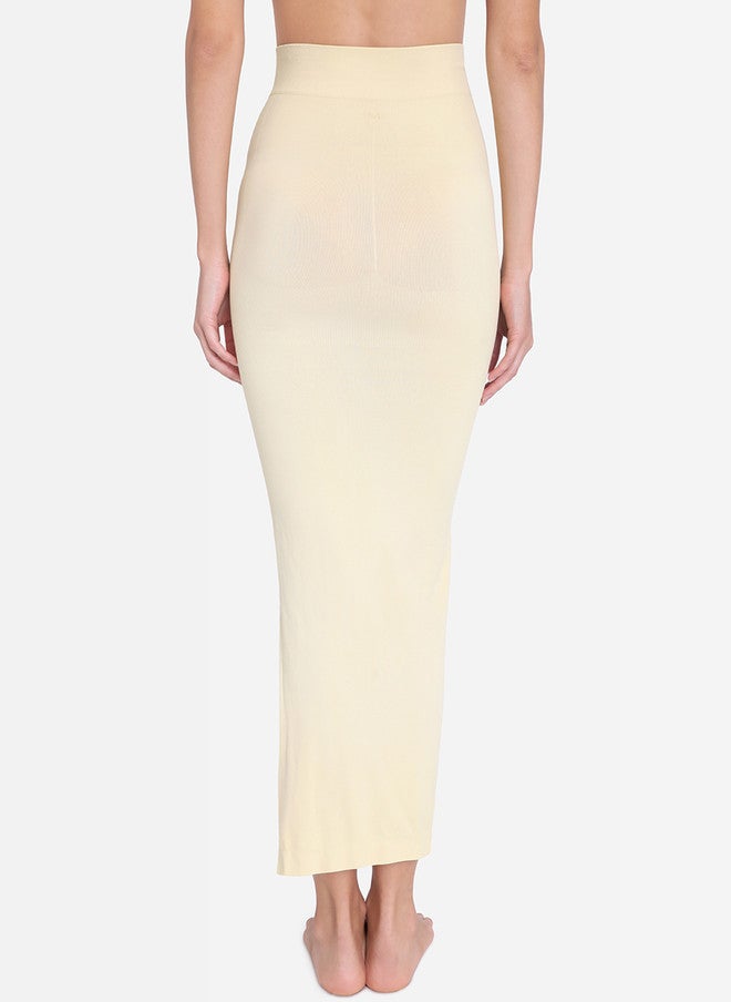 Red Rose Nude-Coloured Solid Saree Shapewear with Side Slit - Image 3