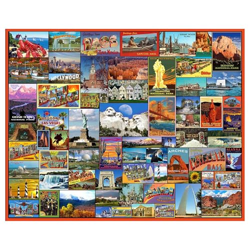 White Mountain Puzzles Best Places in America - 1000 Piece Jigsaw Puzzle - Image 1