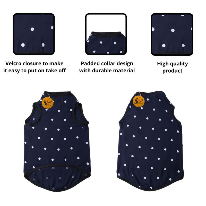 Sage Square Crazy Printed Dog T-Shirt, Trending Dog T-Shirt, Ultra Soft & Light Weight, Comfortable & Breathable Dog Apparel, Trendy Outfit (Polka Blue) (Medium - 18inch) - Image 4