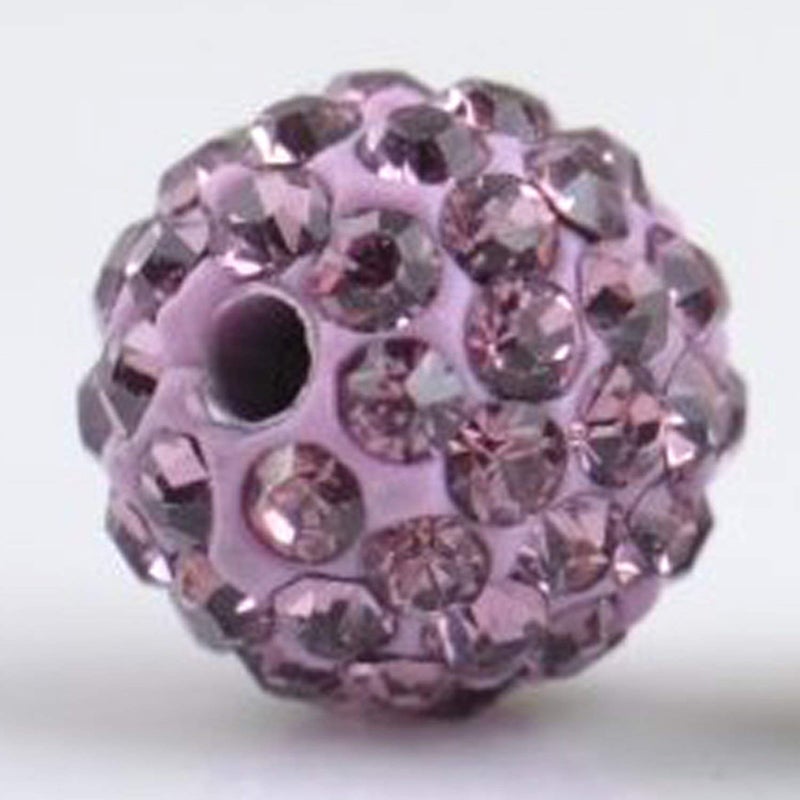 RUBYCA Pave Czech Crystal Disco Ball Clay Beads fit Shamballa Jewelry (50pcs, 12mm, Light Purple) - Image 4