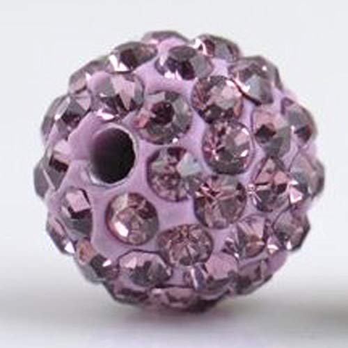 RUBYCA Pave Czech Crystal Disco Ball Clay Beads fit Shamballa Jewelry (50pcs, 12mm, Light Purple) - Image 1