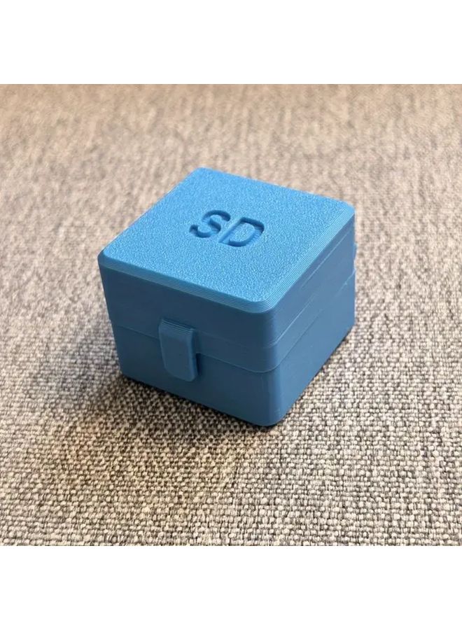 Blue Memory Card Storage Case Holder for 12 SD Micro SD Cards - Image 1