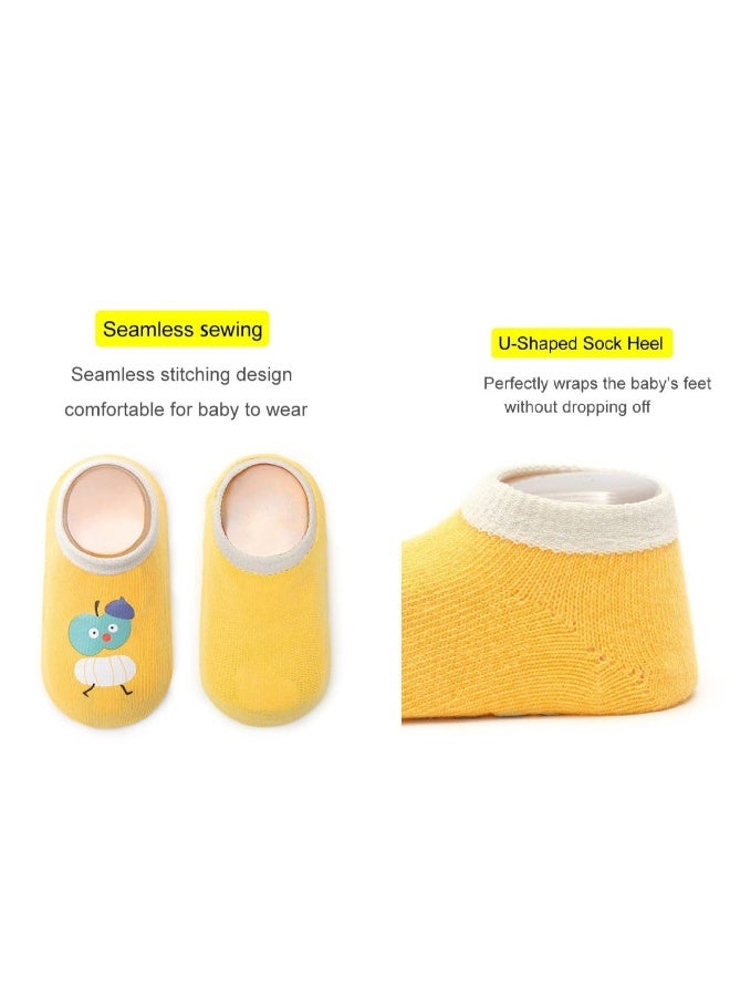 Baby Non-skid Grip Socks Toddler Socks Anti Skid Slipper Crew Socks for Girls Boys Infant Newborn, 6 Pairs, S Size, 0-12 months infant - Image 4