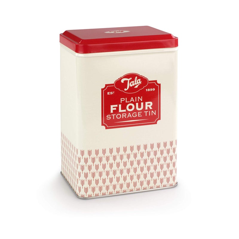 Tala Originals Plain Flour Storage Tin, Red, 12.5x9.3 cm | Durable & Stylish Kitchen Storage for Freshness & Easy Access - Image 1