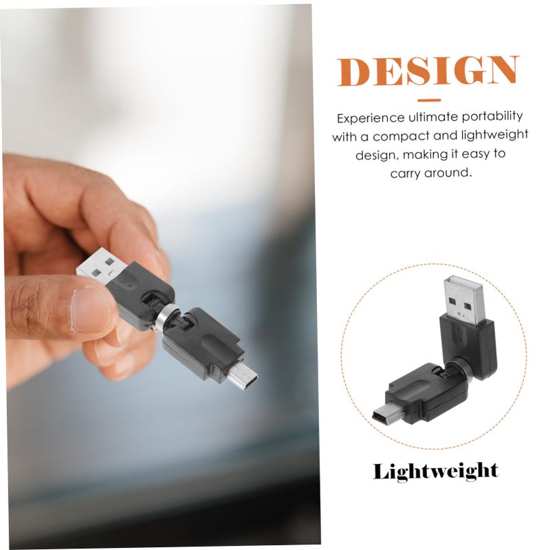 Angoily Mini USB Right Angle Adapter 90 Degree Rotating Converter - Image 3