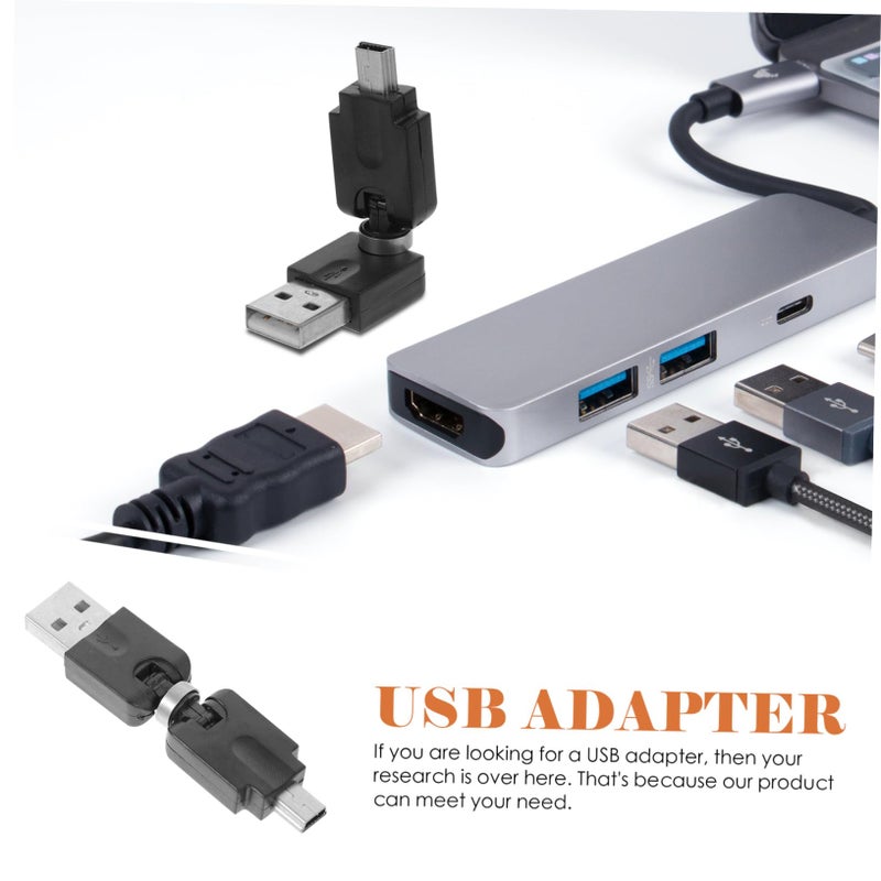Angoily Mini USB Right Angle Adapter 90 Degree Rotating Converter - Image 5