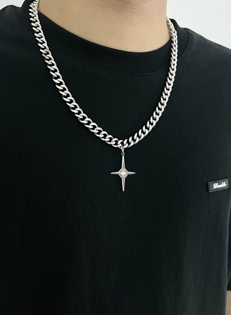 Edgy Metal Pendant Necklace – Trendy Hip-Hop Collarbone Chain for Bold Women | Unique Streetwear Design - Image 2