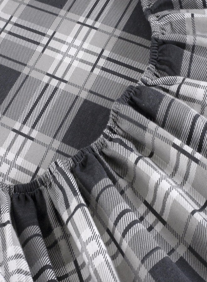 Kathy Ireland 100% Turkish Cotton Flannel Sheet Set, Eden Plaid - Full - Image 5