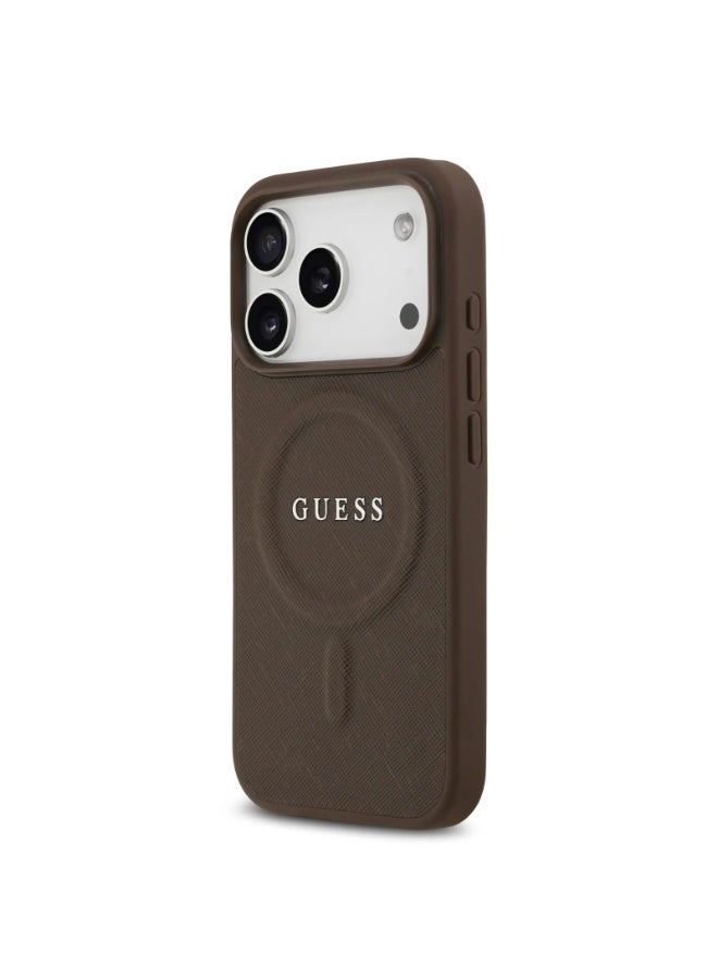 GUESS iPhone 17 Pro and 17 Pro Max Case - Guess MagSafe PU Saffiano Leather With Classic Logo - Image 3
