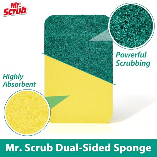 MR. SCRUB Mr Scrub Sponges Kitchen Scrub Dish Sponge Scouring Pad 24 Pack Cleaning Brush Scrubber Supplies for Soap Dishwashing Dinnerware Sets Pan Pot Towels Cloth Rags Holder Glass Dishwasher Sink Bathroom - Image 3