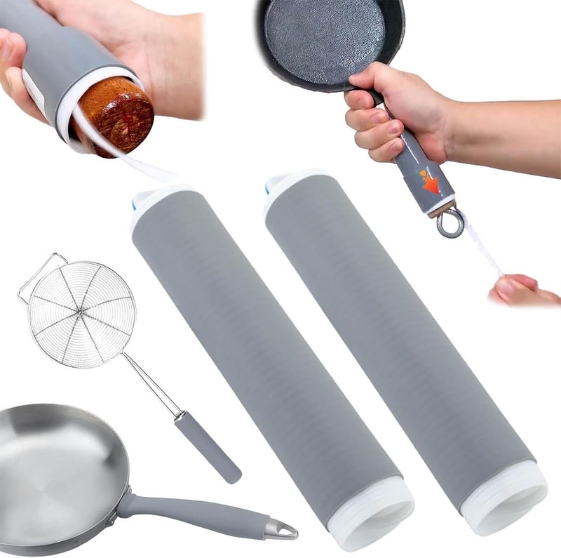 ASHAPURA CREATION Pot Handle Heat Insulation Silicon Cover Pot Handle Covers Heat Resistant Silicone Thermal Insulation Cast Iron Handle Cover Frying Pan Handle Sleeve Knives Door Handles  - Image 1