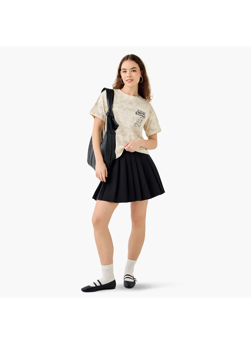 اس بي كاركترز Bugs Bunny Print T-shirt with Crew Neck and Short Sleeves