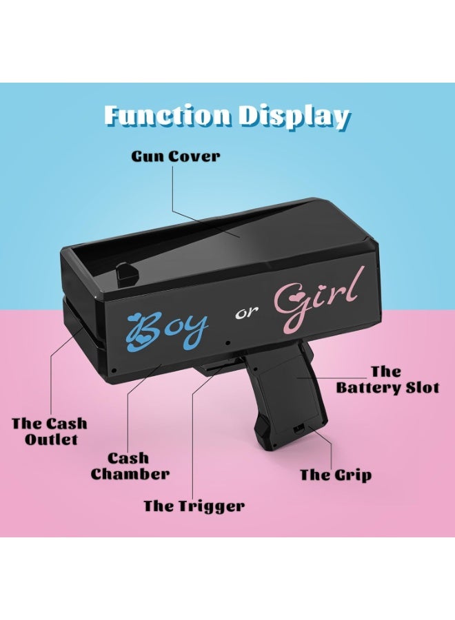 Gender reveal money spray gun, equipped with a pink and blue support, to determine the baby's gender (boy or girl), manual party spray gun - Image 3