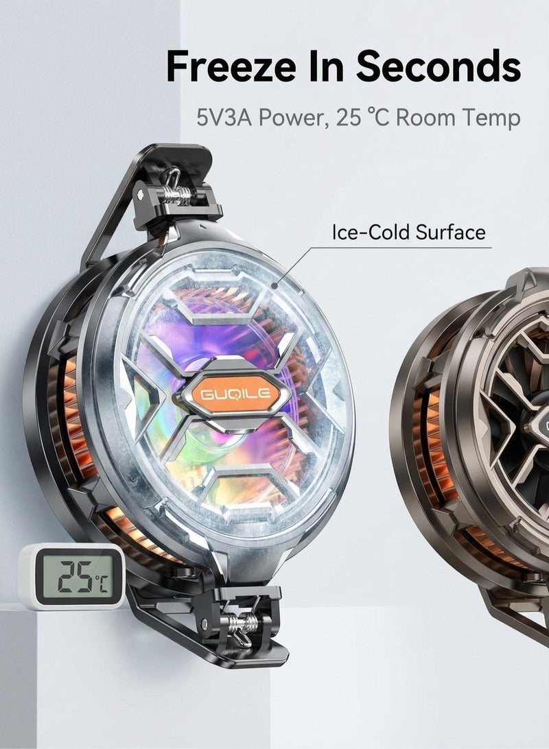 Guqile Gaming Phone Cooler, Semiconductor Fast Cooling Clip Cooler with RGB Light for PUBG, Live Streaming & Navigation - Image 4
