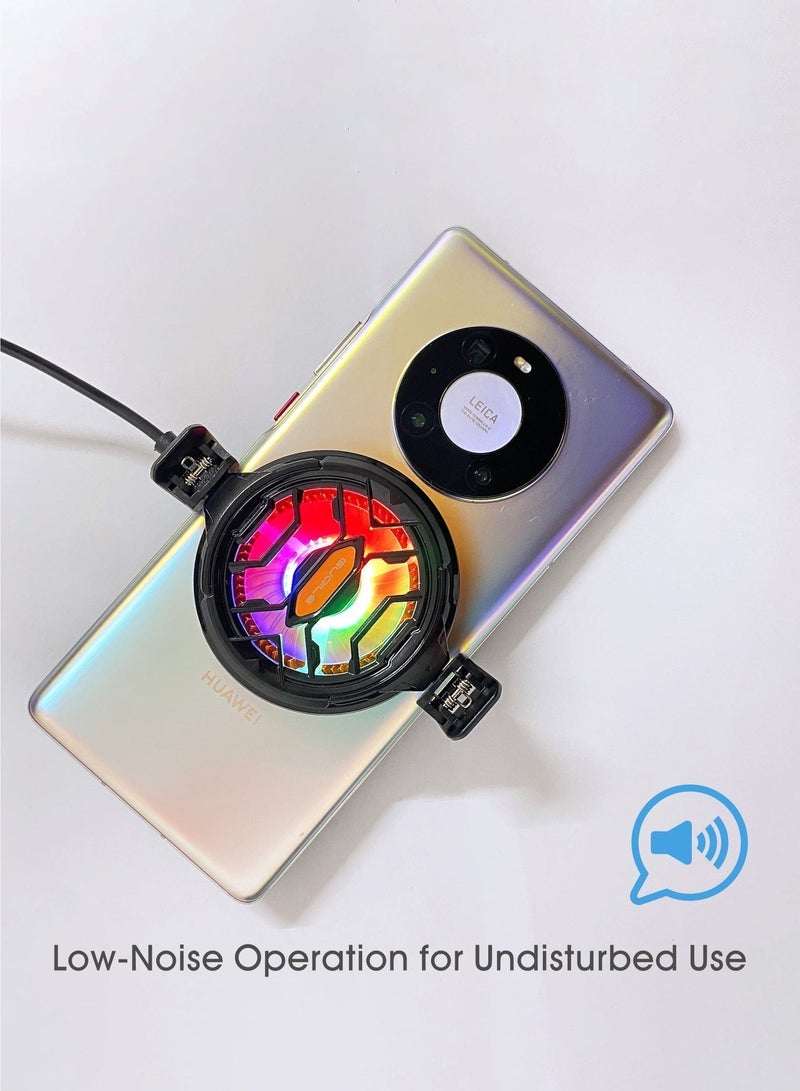 Guqile Gaming Phone Cooler, Semiconductor Fast Cooling Clip Cooler with RGB Light for PUBG, Live Streaming & Navigation - Image 2