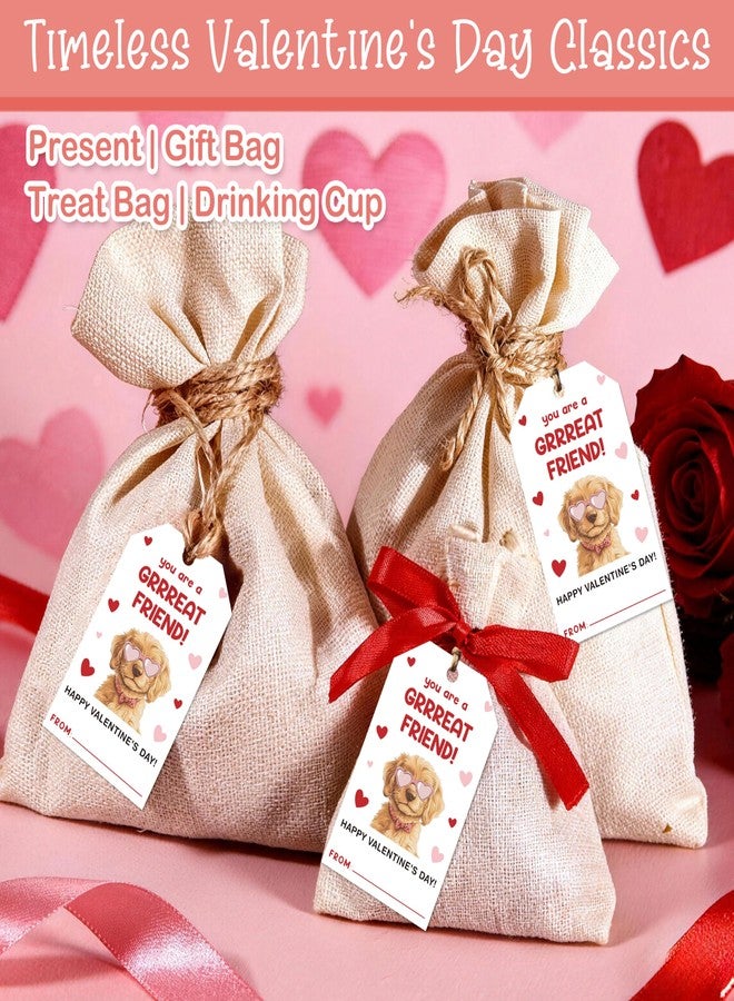 Handeasy Valentine's Day Gift Tags - 50 Happy Valentine's Day Tags with String, You are A Grrreat Friend! Suitable for Gift Wrapping, Candy Bags, Party Gifts-B07 - Image 4