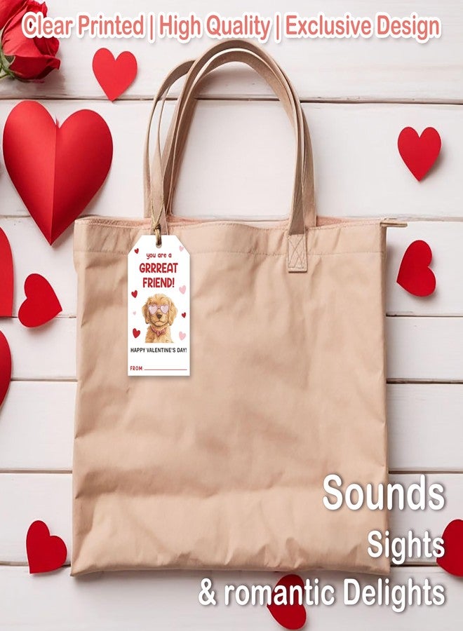 Handeasy Valentine's Day Gift Tags - 50 Happy Valentine's Day Tags with String, You are A Grrreat Friend! Suitable for Gift Wrapping, Candy Bags, Party Gifts-B07 - Image 5