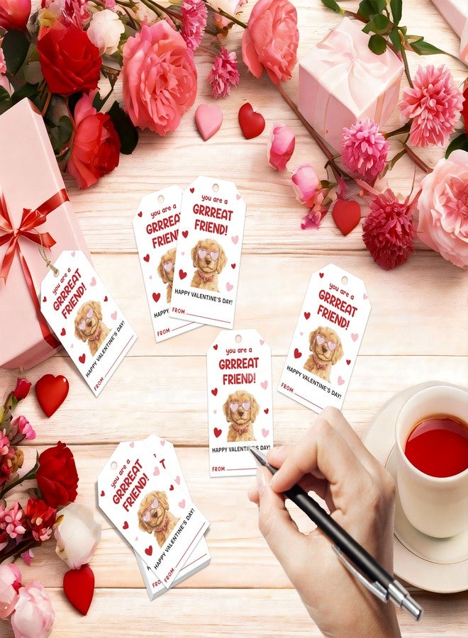 Handeasy Valentine's Day Gift Tags - 50 Happy Valentine's Day Tags with String, You are A Grrreat Friend! Suitable for Gift Wrapping, Candy Bags, Party Gifts-B07 - Image 3