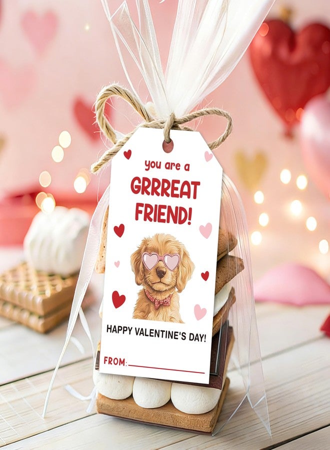 Handeasy Valentine's Day Gift Tags - 50 Happy Valentine's Day Tags with String, You are A Grrreat Friend! Suitable for Gift Wrapping, Candy Bags, Party Gifts-B07 - Image 1