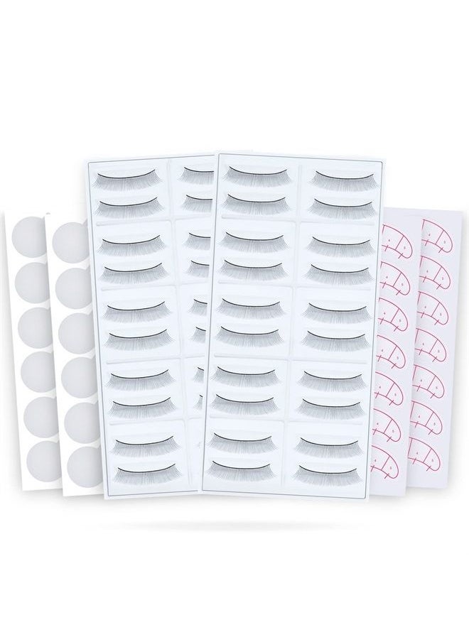 SRCKFIZ 20 Pairs Practice Lashes for Eyelash Extensions Supplies Training Lashes Strips Beginner Practice Eyelash Strip Kit Self Adhesive Natural Lash Extensions Supplies for Mannequin Head by SRCKFIZ  - Image 1