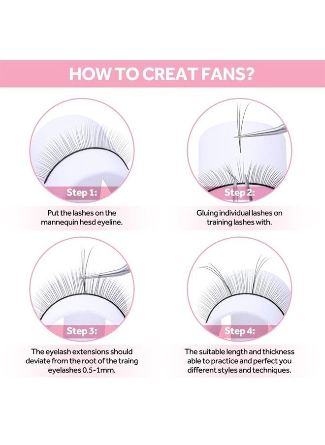 SRCKFIZ 20 Pairs Practice Lashes for Eyelash Extensions Supplies Training Lashes Strips Beginner Practice Eyelash Strip Kit Self Adhesive Natural Lash Extensions Supplies for Mannequin Head by SRCKFIZ  - Image 2