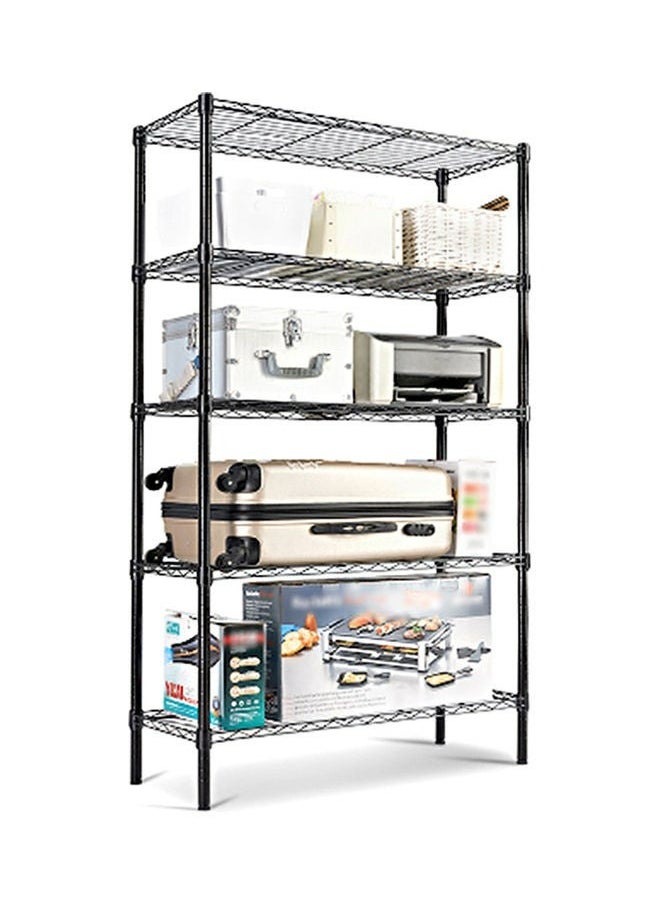 RollsTimi  5-Tier Heavy Type Carbon Steel Storage Rack Black Black 55x30.5x150cm  - Image 1